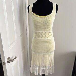 XS Elle Yellow and White Knit Dress
